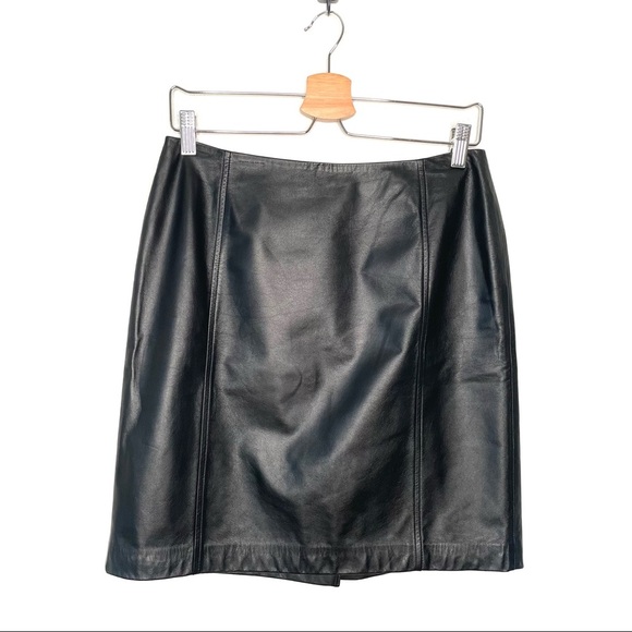 LoftBlack Leather Skirt